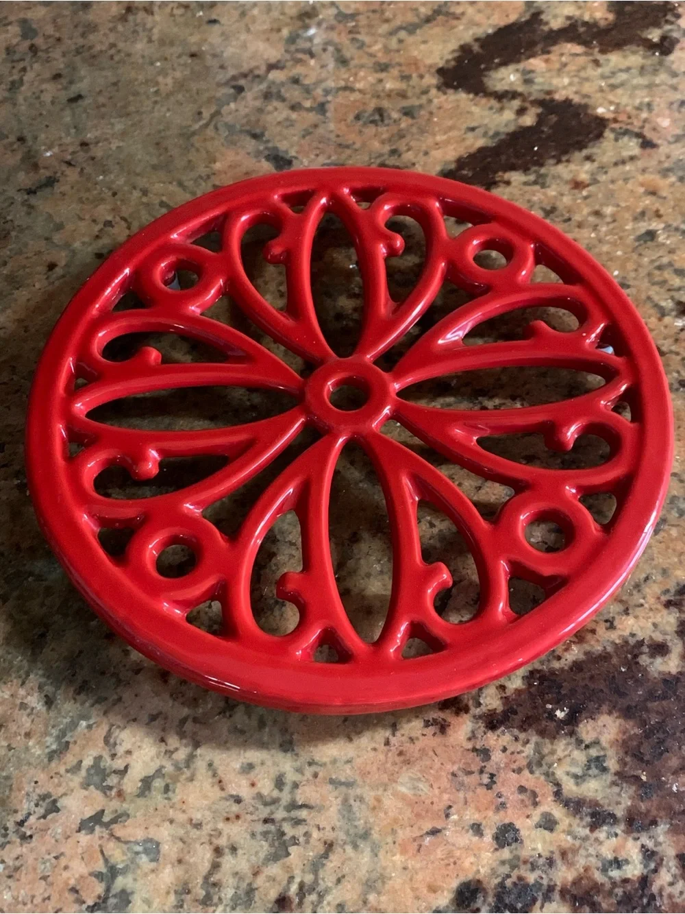 Williams Sonoma Red Cast Iron Trivet